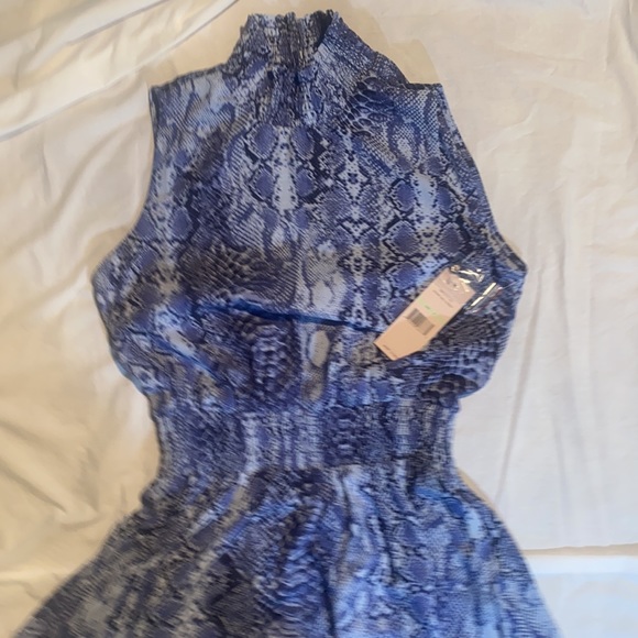 NWT Nanette Lepore Blue Snake Print Dress 4 - Picture 2 of 7